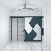 Trueliving 5 Door Sliding wardrobes Laminated Finish & PU Finish 8Ft *2Ft *9Ft -2438.4MM X 609MM X 2743.2MM)